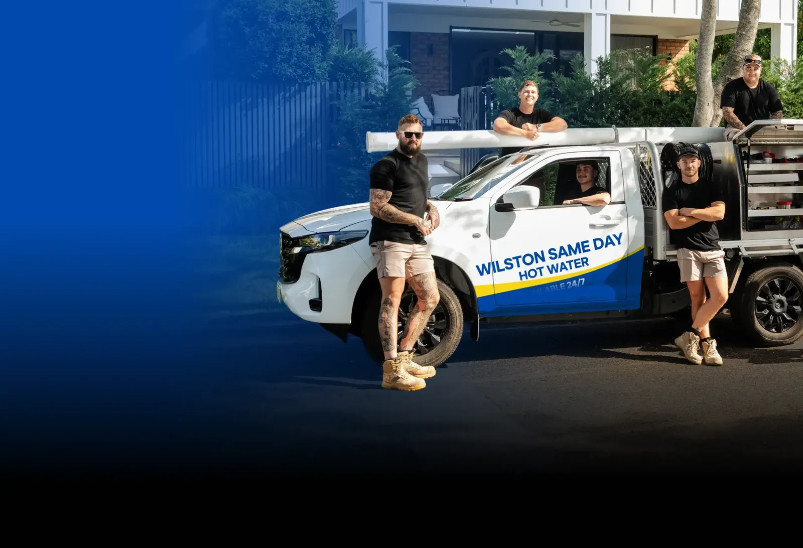 Wilston Same Day Hot Water team with the ute